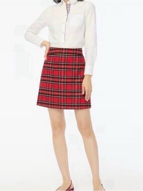 J. Crew Red Plaid Mini Skirt with Black & Yellow Accents